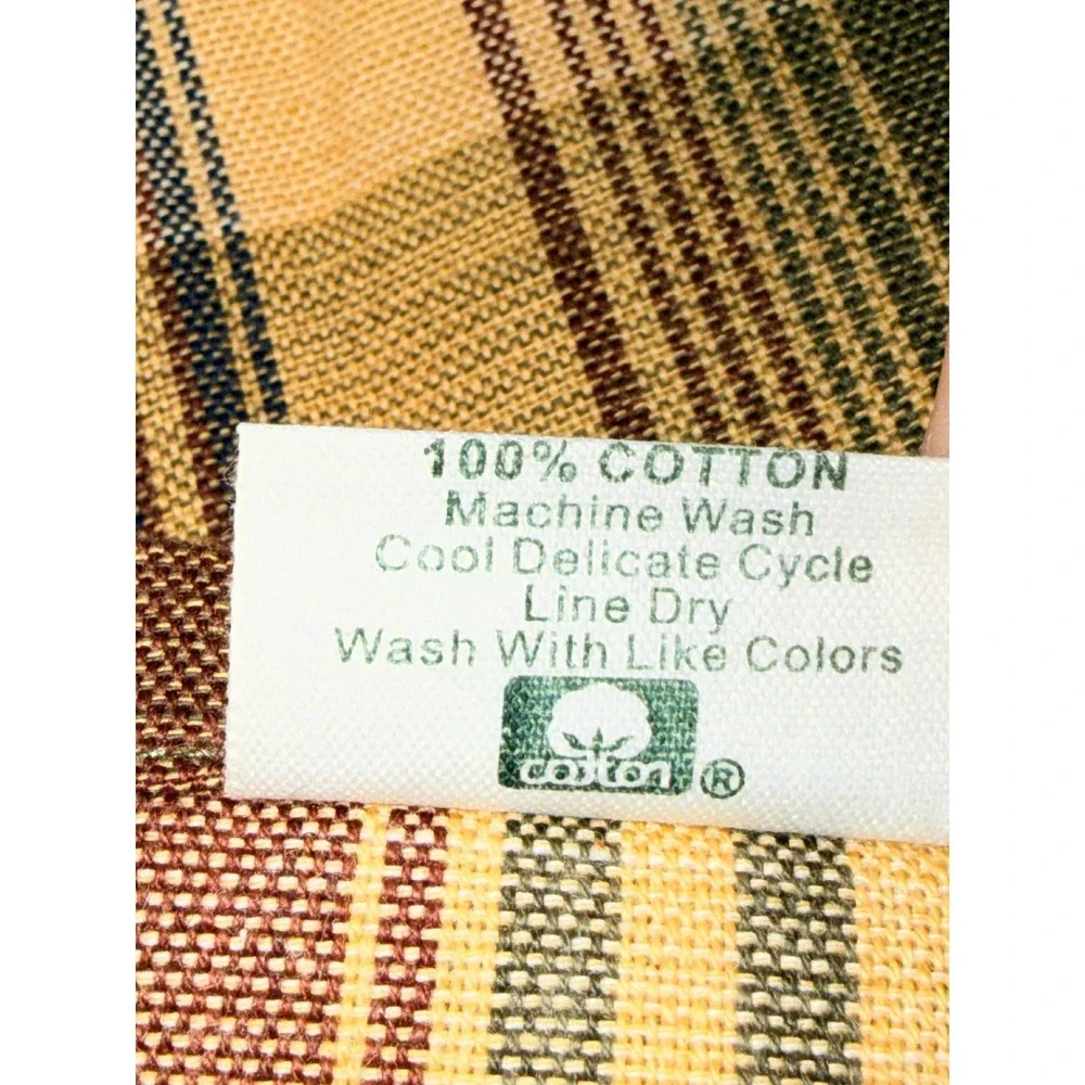 Park Designs Saffron Napkin Set 4 18x18 Burgundy Plaid Cotton Excellent